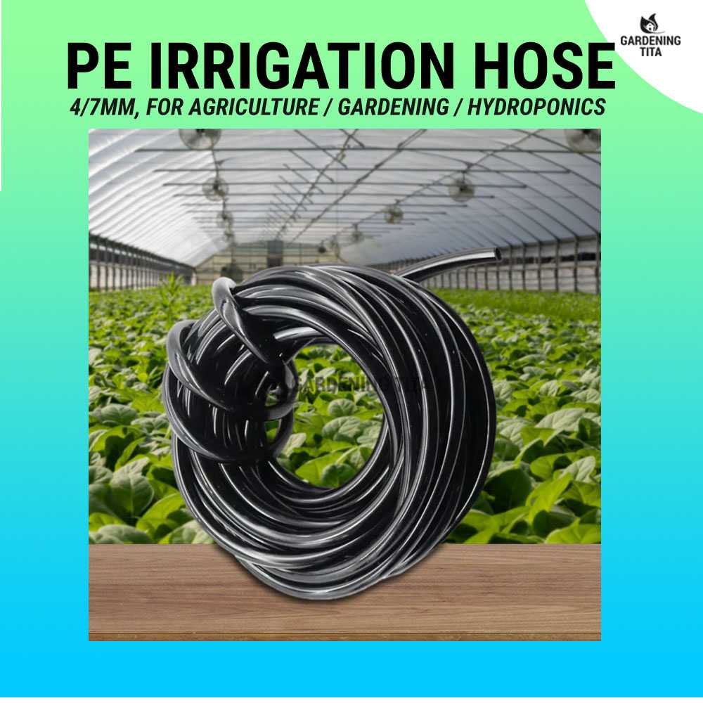 PE Irrigation Hose Hydroponic Hose Drip Irrigation Hose Size 4/7 - For Agriculture Gardening Hydroponics