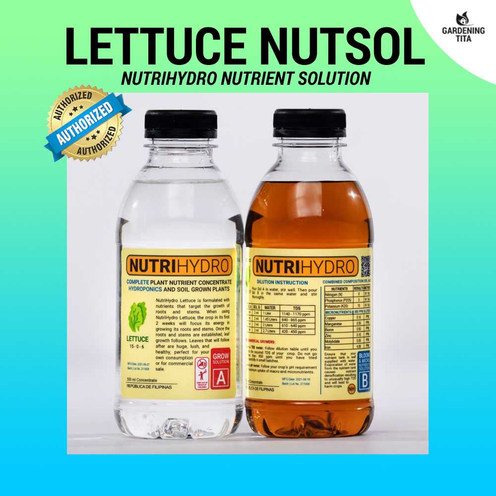 Lettuce Nutsol /  Nutrients Solution for Hydroponics &amp; Potted Plants - NutriHydro