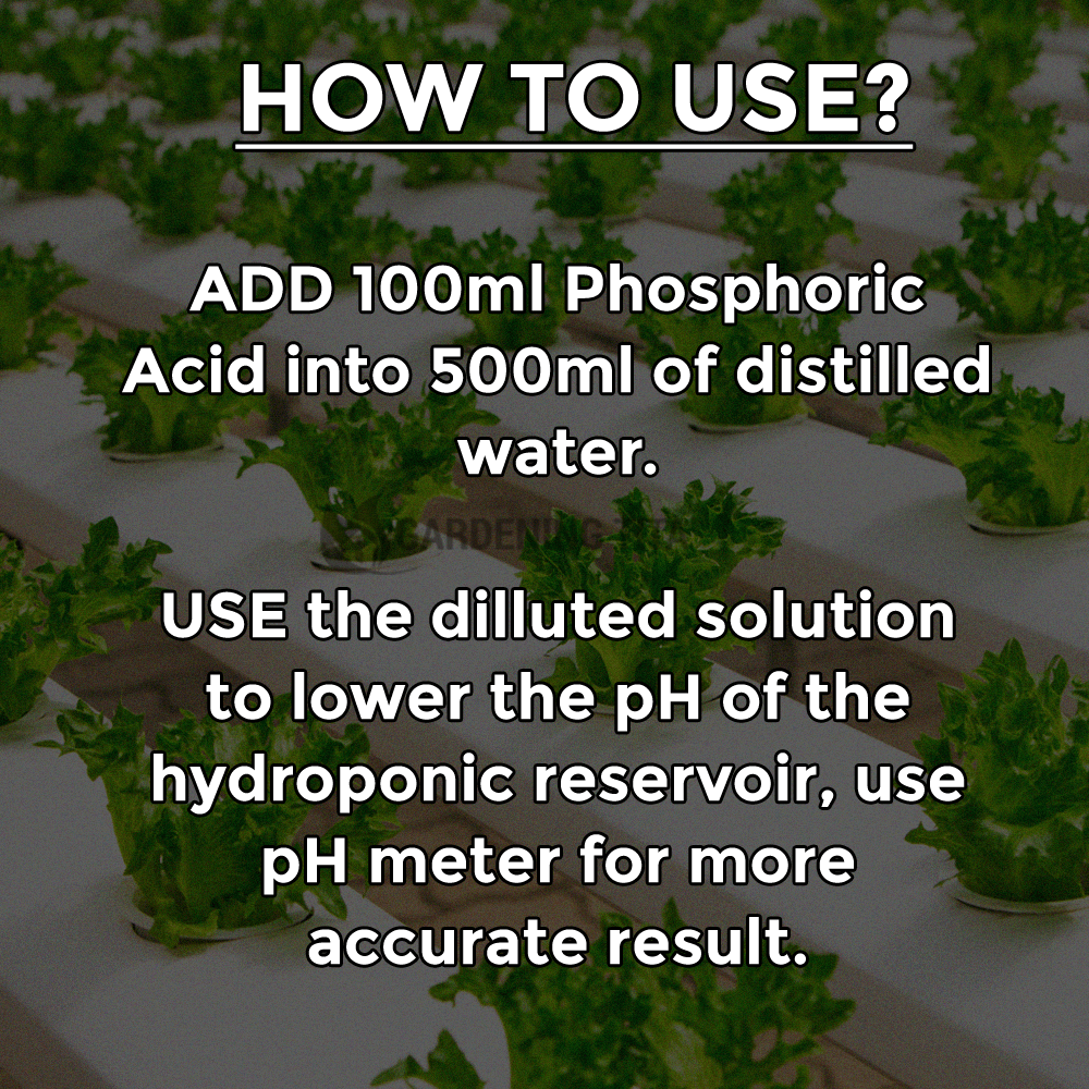 Phosphoric Acid Food Grade for Hydroponics / pH Down Solution Hydroponics / DIY pH down